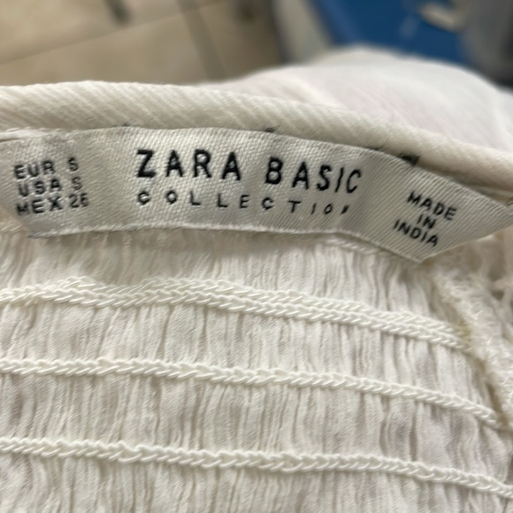 ZARA Basic women's ivory blouse  Size S. Elastic draped neckline and sleeves - Picture 15 of 15